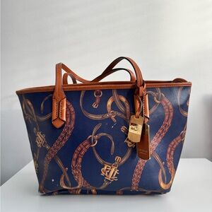 Ralph Lauren - Lauren - Blue and Brown Tote Bag